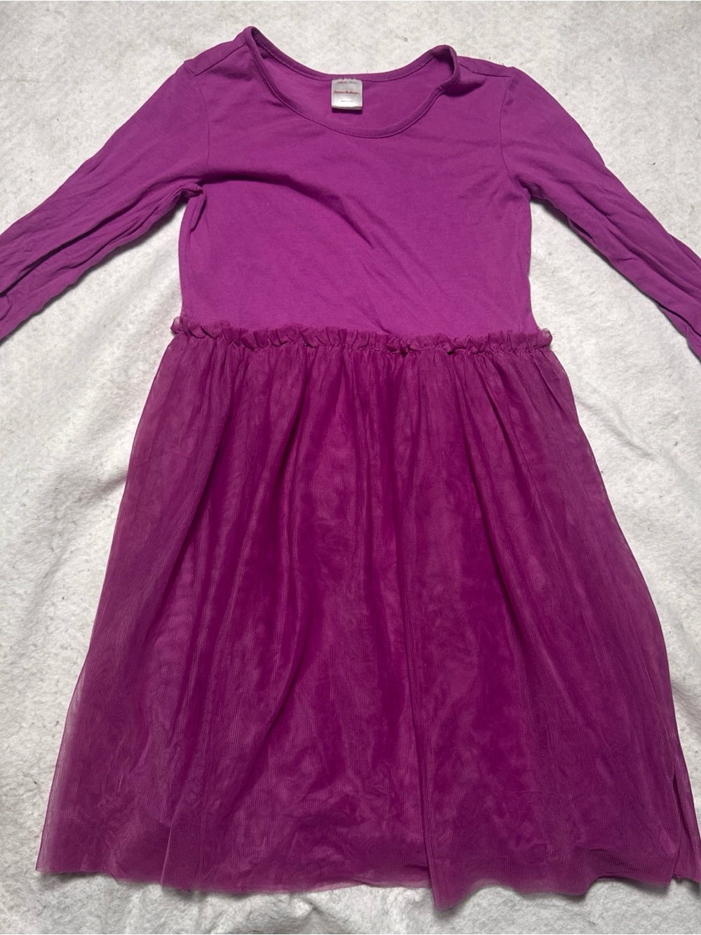 Hanna Andersson Girls' Long Sleeve Purple Tulle Dress